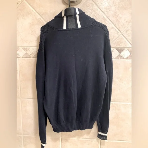 ⛄️PRICE DROP U.S. Polo Assn. Men's Reverse Jersey Shawl Collar Sweater SZ L - Picture 7 of 8